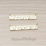 PD.1338 // Hammered Texture Cubic Setting Rectangle Bar Connector Pendant, 1 Pc