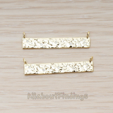 PD.1338 // Hammered Texture Cubic Setting Rectangle Bar Connector Pendant, 1 Pc