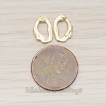 PD.1352 // Thick Organic Circle Link Pendant, 2 Pc