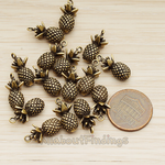 PD.1356 // 3D Mini Pineapple Pendant, 2 Pc