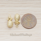 PD.1356 // 3D Mini Pineapple Pendant, 2 Pc