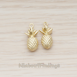 PD.1356 // 3D Mini Pineapple Pendant, 2 Pc