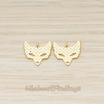 PD.1368 // Wave Textured Fox Mask Pendant, 2 Pc