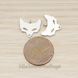 PD.1368 // Wave Textured Fox Mask Pendant, 2 Pc