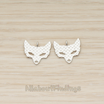 PD.1368 // Wave Textured Fox Mask Pendant, 2 Pc