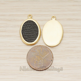 PD.1371 // Framed Oval Leather Pendant, 2 Pc