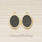 PD.1371 // Framed Oval Leather Pendant, 2 Pc