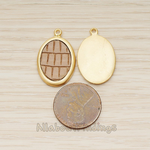 PD.1371 // Framed Oval Leather Pendant, 2 Pc