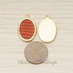 PD.1371 // Framed Oval Leather Pendant, 2 Pc