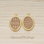 PD.1371 // Framed Oval Leather Pendant, 2 Pc