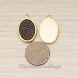 PD.1371 // Framed Oval Leather Pendant, 2 Pc