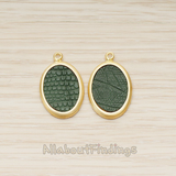 PD.1371 // Framed Oval Leather Pendant, 2 Pc