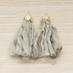 PD.1381 // Wool Round Flower Shaped Cap Top Tassel Pendant, 2 Pc