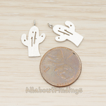 PD.1384 // Brushed Finish Textured Desert Cactus Pendant, 2 Pc