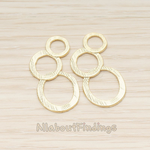 PD.1394 // Brushed Organic Rounded Triple Round Pendant, 2 Pc