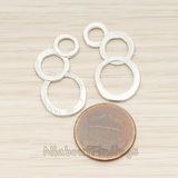 PD.1394 // Brushed Organic Rounded Triple Round Pendant, 2 Pc