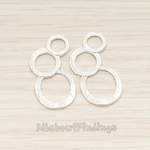 PD.1394 // Brushed Organic Rounded Triple Round Pendant, 2 Pc