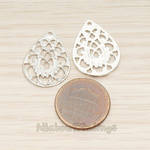 PD.1395 // Celtic Floral Pattern Teardrop Pendant, 2 Pc