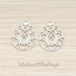 PD.1395 // Celtic Floral Pattern Teardrop Pendant, 2 Pc