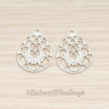 PD.1395 // Celtic Floral Pattern Teardrop Pendant, 2 Pc