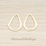 PD.1397 // Brushed Diamond Teardrop Link Pendant, 2 Pc