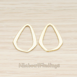 PD.1397 // Brushed Diamond Teardrop Link Pendant, 2 Pc