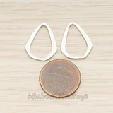 PD.1397 // Brushed Diamond Teardrop Link Pendant, 2 Pc