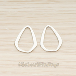 PD.1397 // Brushed Diamond Teardrop Link Pendant, 2 Pc