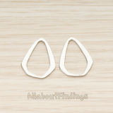 PD.1397 // Brushed Diamond Teardrop Link Pendant, 2 Pc