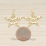 PD.1399 // Organic Pattern Star Charm Pendant, 2 Pc