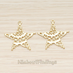 PD.1399 // Organic Pattern Star Charm Pendant, 2 Pc