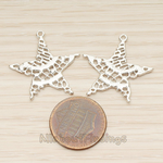 PD.1399 // Organic Pattern Star Charm Pendant, 2 Pc