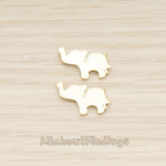 PD.1401 // Baby Elephant Silhouette Double Loops Pendant, 2 Pc