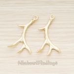 PD.1402 // Deer Moose Antler Pendant, 2 Pc