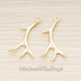 PD.1402 // Deer Moose Antler Pendant, 2 Pc