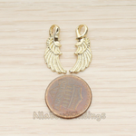 PD.1403-01 // Double Layer Feather Angel Wing Pendant, 2 Pc