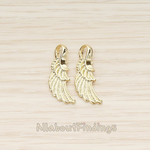 PD.1403-01 // Double Layer Feather Angel Wing Pendant, 2 Pc