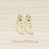 PD.1403-01 // Double Layer Feather Angel Wing Pendant, 2 Pc