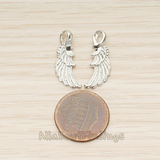 PD.1403-01 // Double Layer Feather Angel Wing Pendant, 2 Pc