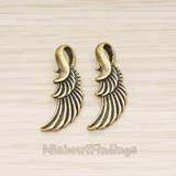 PD.1403-02 // Double Layer Feather Angel Wing Pendant, 2 Pc