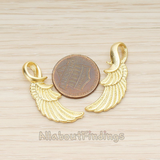 PD.1403-02 // Double Layer Feather Angel Wing Pendant, 2 Pc