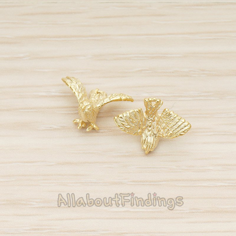 PD.1405 // Flying Miniature Sparrow Bird Charm Pendant, 2 Pc