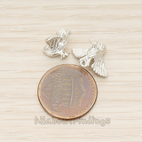 PD.1405 // Flying Miniature Sparrow Bird Charm Pendant, 2 Pc