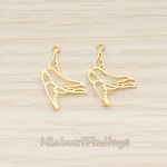 PD.1406 // Flying Barn Swallow Bird Silhouette Pendant, 2 Pc