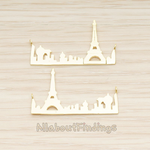 PD.1409 // Paris Symbol PARIS & Eiffel Tower Silhouette Bar Pendant, 1 Pc