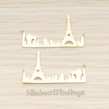 PD.1409 // Paris Symbol PARIS & Eiffel Tower Silhouette Bar Pendant, 1 Pc