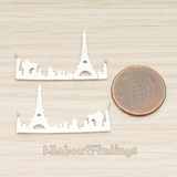 PD.1409 // Paris Symbol PARIS & Eiffel Tower Silhouette Bar Pendant, 1 Pc