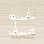 PD.1409 // Paris Symbol PARIS & Eiffel Tower Silhouette Bar Pendant, 1 Pc