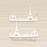 PD.1409 // Paris Symbol PARIS & Eiffel Tower Silhouette Bar Pendant, 1 Pc