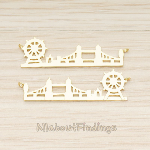 PD.1410 // London City London eye & Tower bridge Silhouette Bar Pendant, 1 Pc